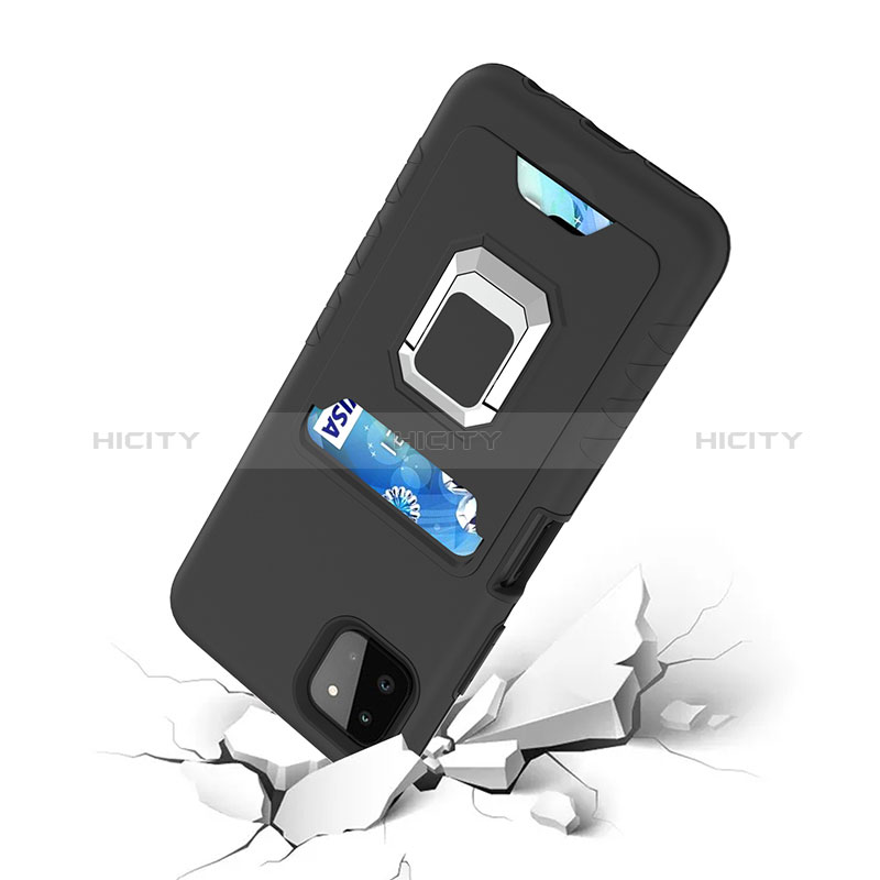Custodia Silicone e Plastica Opaca Cover con Magnetico Anello Supporto J01S per Samsung Galaxy A22s 5G