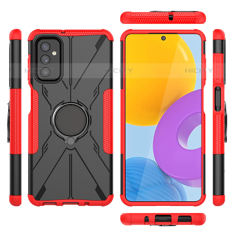 Custodia Silicone e Plastica Opaca Cover con Magnetico Anello Supporto J01X per Samsung Galaxy M52 5G