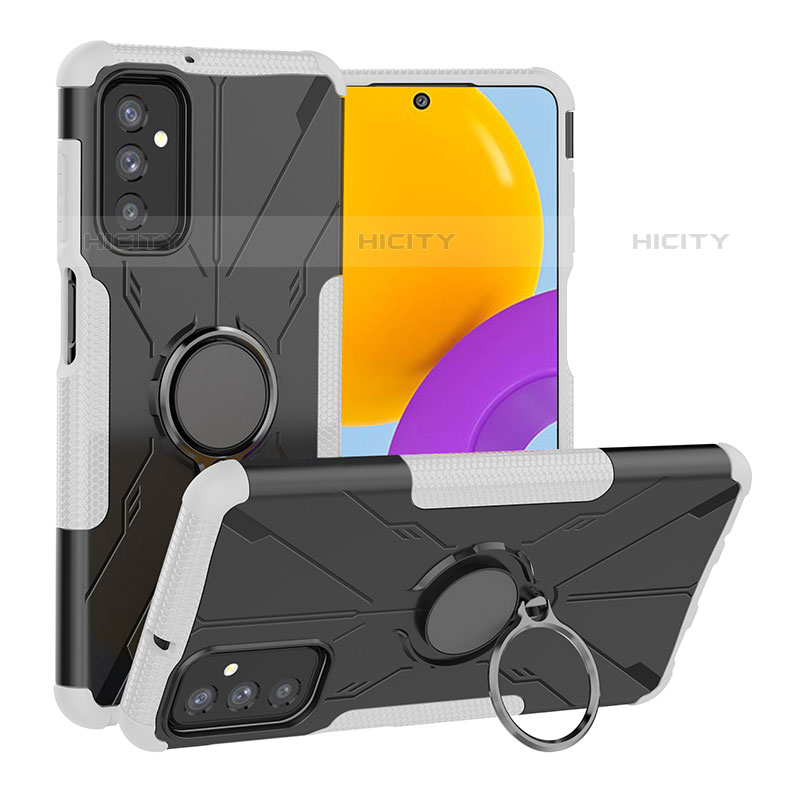 Custodia Silicone e Plastica Opaca Cover con Magnetico Anello Supporto J01X per Samsung Galaxy M52 5G