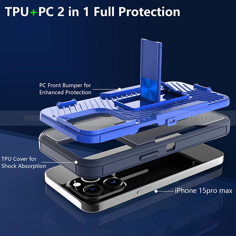 Custodia Silicone e Plastica Opaca Cover con Magnetico Anello Supporto J03S per Apple iPhone 13 Pro