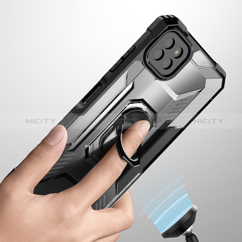 Custodia Silicone e Plastica Opaca Cover con Magnetico Anello Supporto J03S per Samsung Galaxy A22s 5G