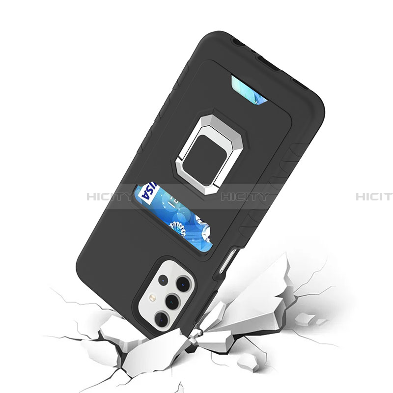Custodia Silicone e Plastica Opaca Cover con Magnetico Anello Supporto J03S per Samsung Galaxy A32 4G