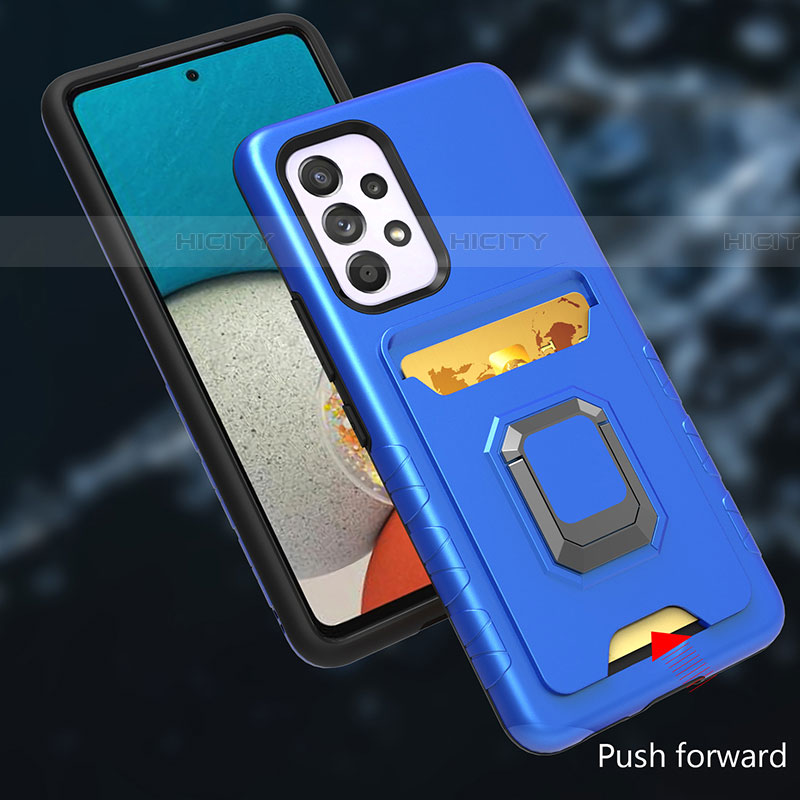 Custodia Silicone e Plastica Opaca Cover con Magnetico Anello Supporto J03S per Samsung Galaxy A53 5G