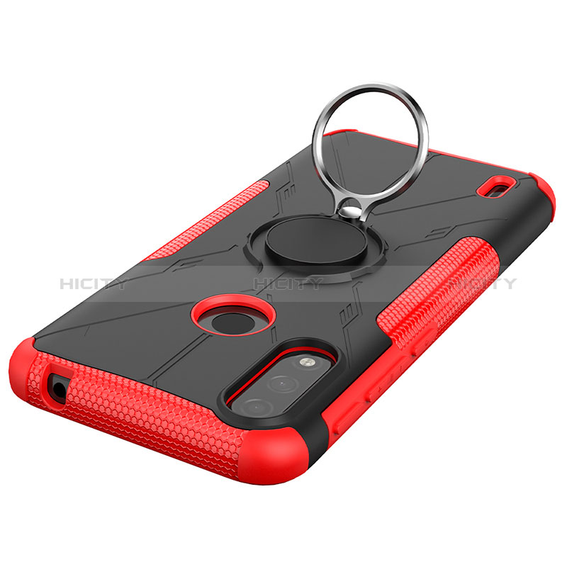 Custodia Silicone e Plastica Opaca Cover con Magnetico Anello Supporto JX1 per Motorola Moto E7 Power