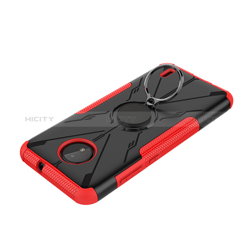 Custodia Silicone e Plastica Opaca Cover con Magnetico Anello Supporto JX1 per Nokia C10