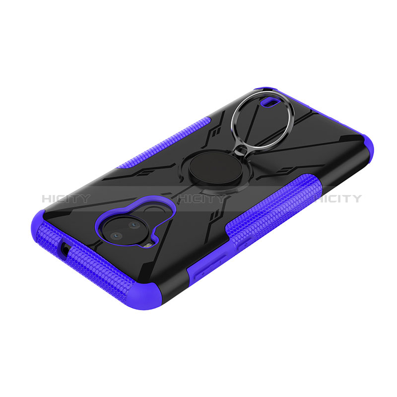 Custodia Silicone e Plastica Opaca Cover con Magnetico Anello Supporto JX1 per Nokia C30