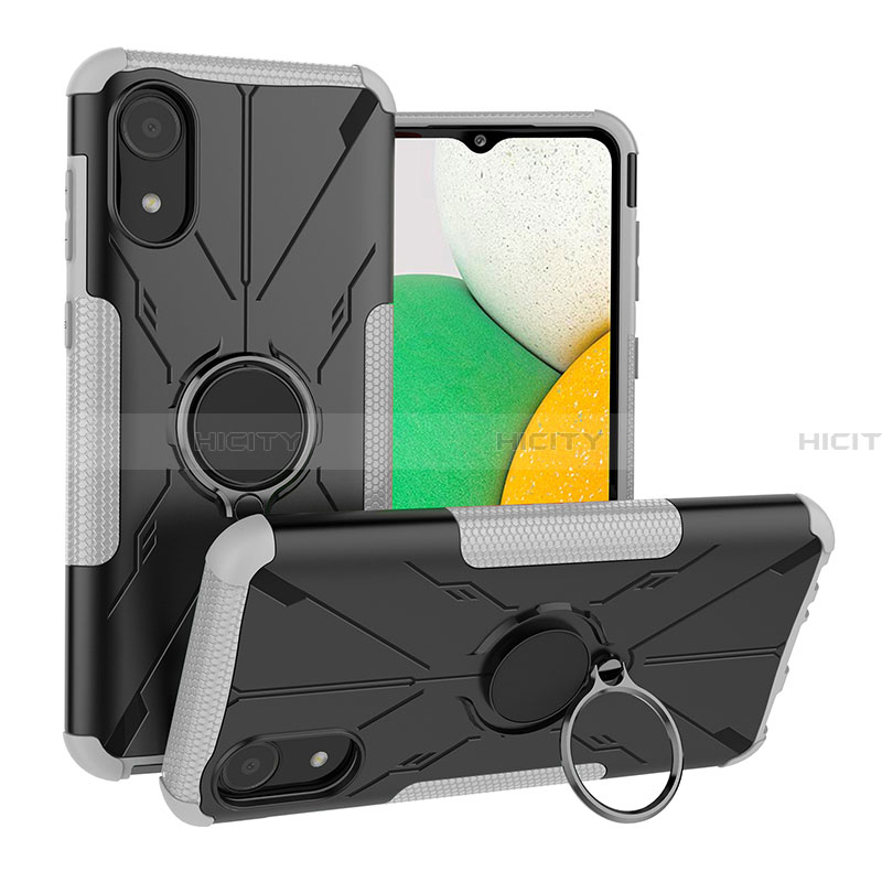 Custodia Silicone e Plastica Opaca Cover con Magnetico Anello Supporto JX1 per Samsung Galaxy A03 Core