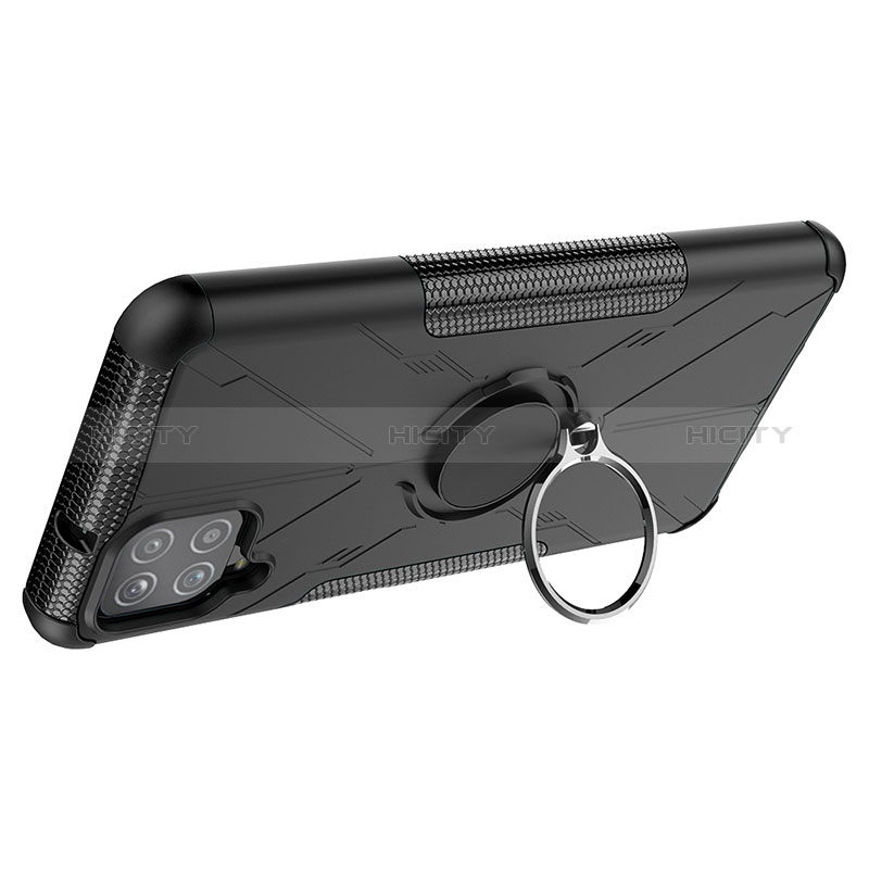 Custodia Silicone e Plastica Opaca Cover con Magnetico Anello Supporto JX1 per Samsung Galaxy A12 5G