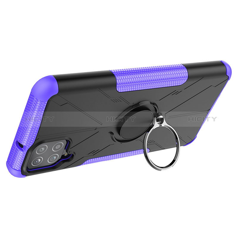 Custodia Silicone e Plastica Opaca Cover con Magnetico Anello Supporto JX1 per Samsung Galaxy A12 5G