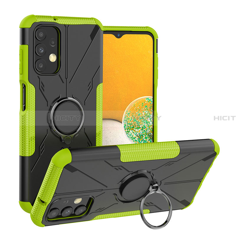 Custodia Silicone e Plastica Opaca Cover con Magnetico Anello Supporto JX1 per Samsung Galaxy A13 4G Verde