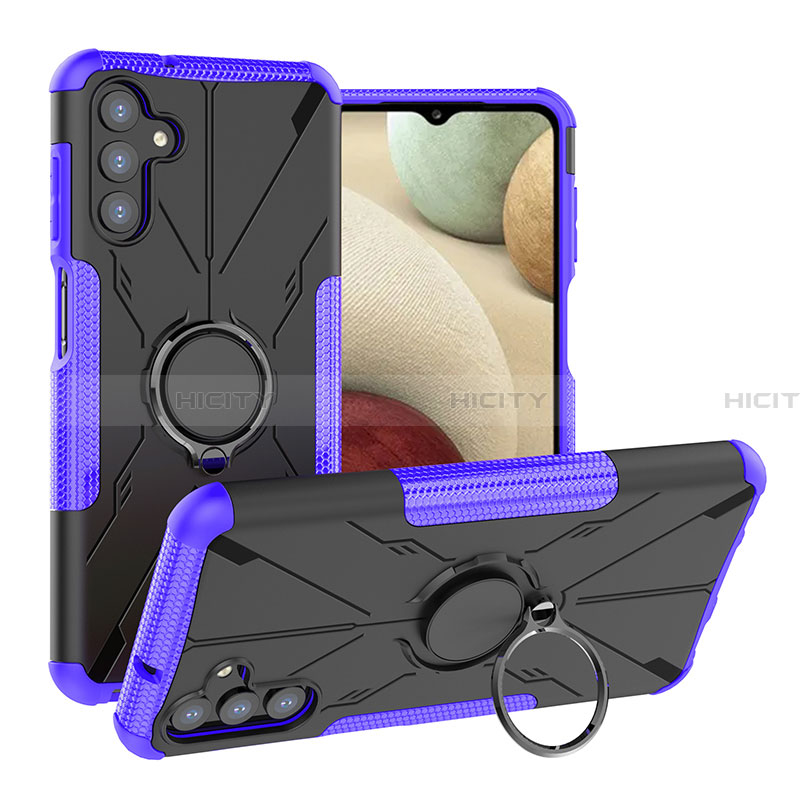 Custodia Silicone e Plastica Opaca Cover con Magnetico Anello Supporto JX1 per Samsung Galaxy A13 5G Viola