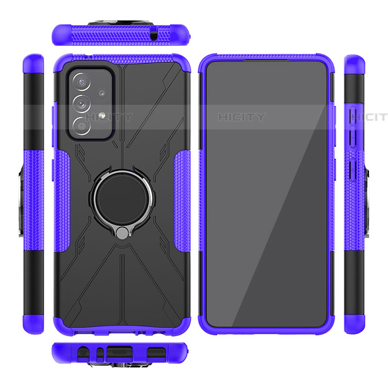 Custodia Silicone e Plastica Opaca Cover con Magnetico Anello Supporto JX1 per Samsung Galaxy A52 5G