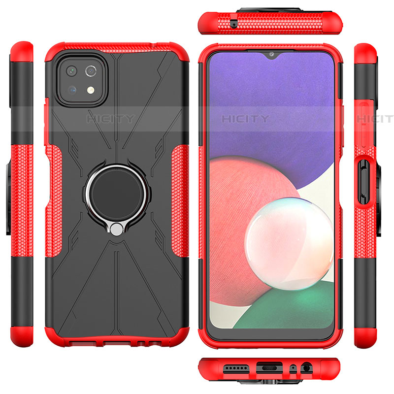 Custodia Silicone e Plastica Opaca Cover con Magnetico Anello Supporto JX1 per Samsung Galaxy F42 5G