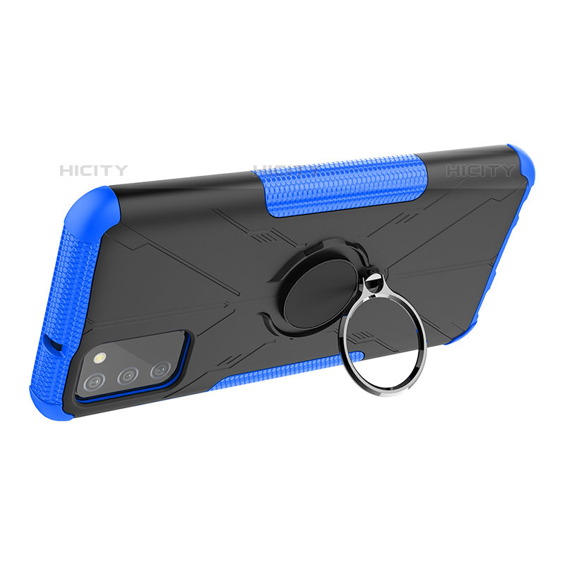 Custodia Silicone e Plastica Opaca Cover con Magnetico Anello Supporto JX1 per Samsung Galaxy M02s