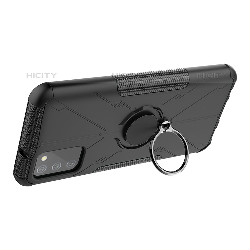 Custodia Silicone e Plastica Opaca Cover con Magnetico Anello Supporto JX1 per Samsung Galaxy M02s