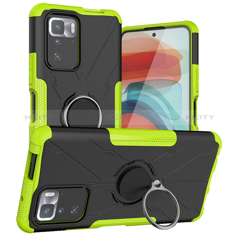Custodia Silicone e Plastica Opaca Cover con Magnetico Anello Supporto JX1 per Xiaomi Poco X3 GT 5G Verde