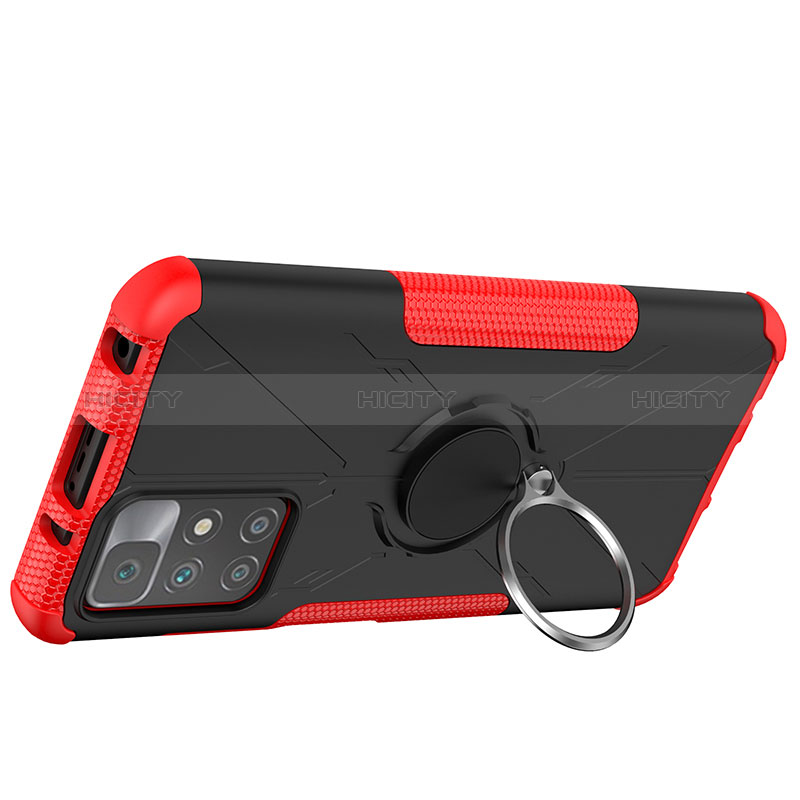 Custodia Silicone e Plastica Opaca Cover con Magnetico Anello Supporto JX1 per Xiaomi Redmi 10 (2022)