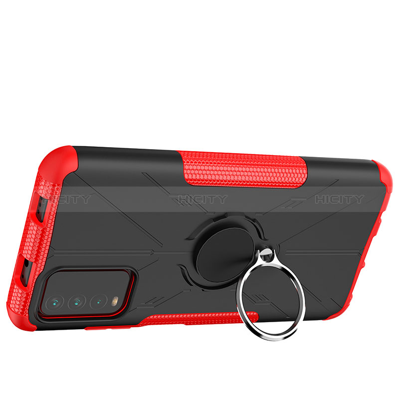 Custodia Silicone e Plastica Opaca Cover con Magnetico Anello Supporto JX1 per Xiaomi Redmi 9T 4G