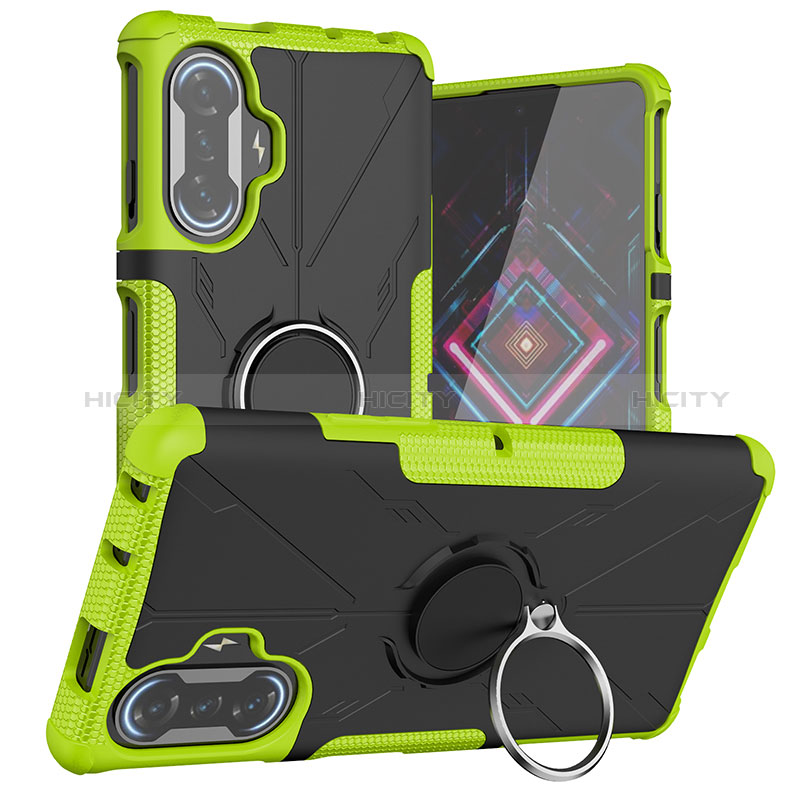 Custodia Silicone e Plastica Opaca Cover con Magnetico Anello Supporto JX1 per Xiaomi Redmi K40 Gaming 5G