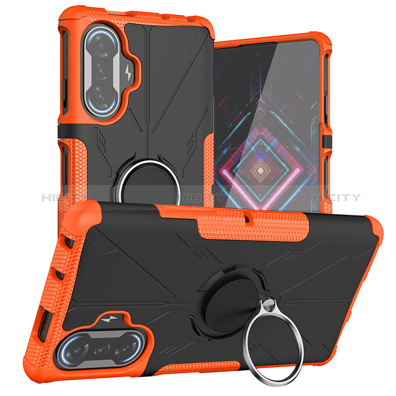 Custodia Silicone e Plastica Opaca Cover con Magnetico Anello Supporto JX1 per Xiaomi Redmi K40 Gaming 5G