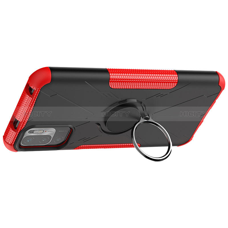 Custodia Silicone e Plastica Opaca Cover con Magnetico Anello Supporto JX1 per Xiaomi Redmi Note 10 5G