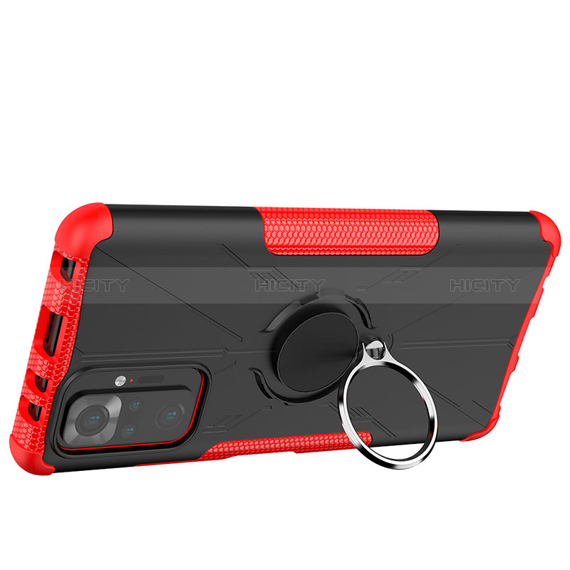 Custodia Silicone e Plastica Opaca Cover con Magnetico Anello Supporto JX1 per Xiaomi Redmi Note 10 Pro Max