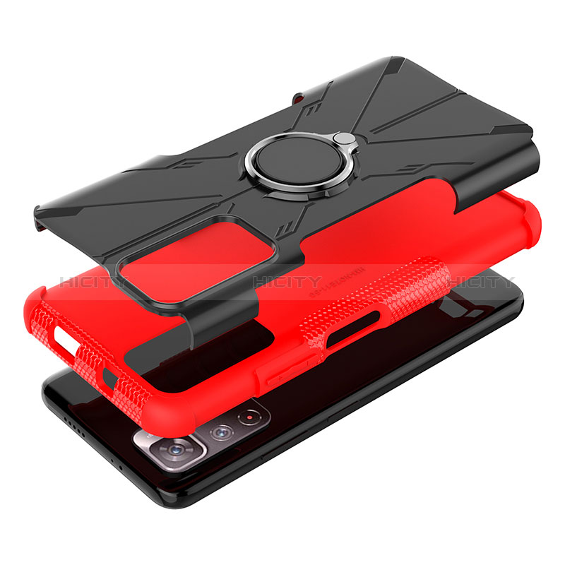 Custodia Silicone e Plastica Opaca Cover con Magnetico Anello Supporto JX1 per Xiaomi Redmi Note 11 5G