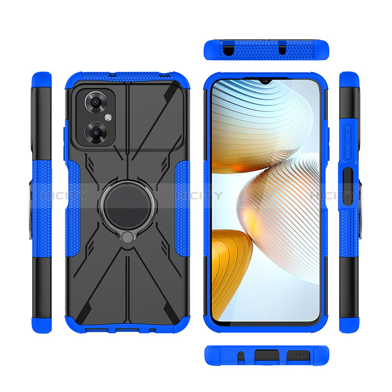 Custodia Silicone e Plastica Opaca Cover con Magnetico Anello Supporto JX1 per Xiaomi Redmi Note 11R 5G