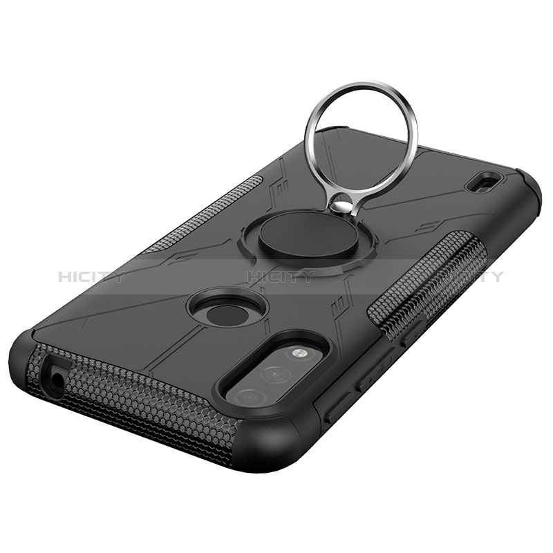 Custodia Silicone e Plastica Opaca Cover con Magnetico Anello Supporto JX2 per Motorola Moto E7 Power