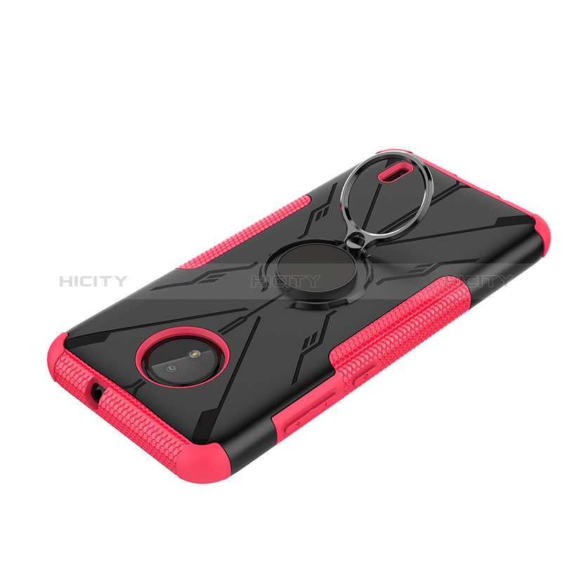 Custodia Silicone e Plastica Opaca Cover con Magnetico Anello Supporto JX2 per Nokia C10