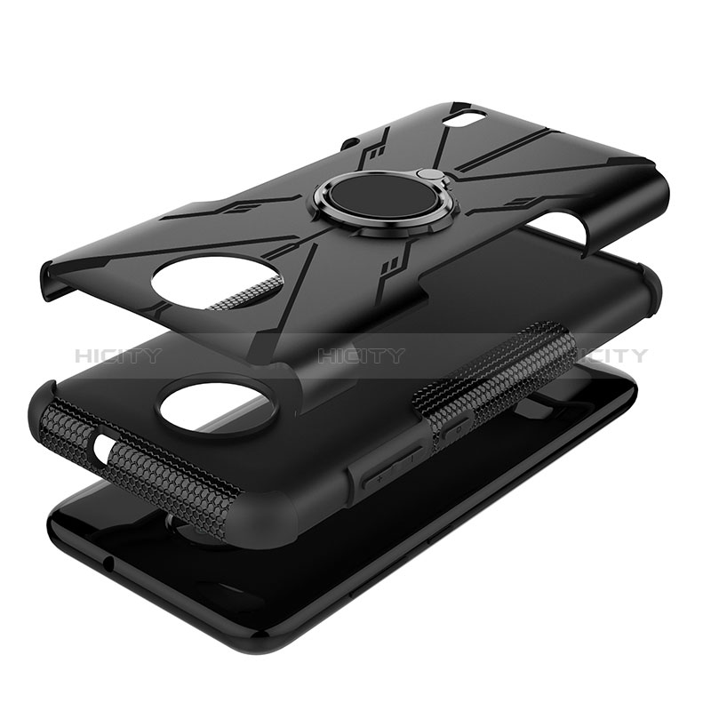 Custodia Silicone e Plastica Opaca Cover con Magnetico Anello Supporto JX2 per Nokia C10