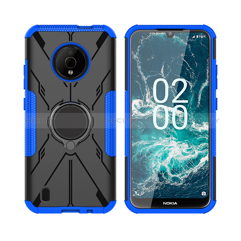 Custodia Silicone e Plastica Opaca Cover con Magnetico Anello Supporto JX2 per Nokia C200