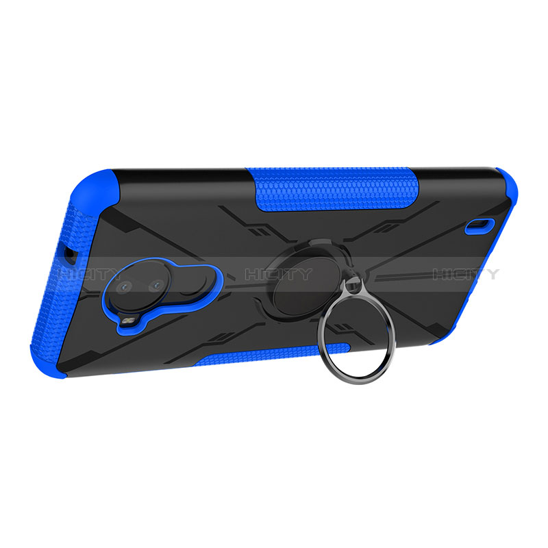 Custodia Silicone e Plastica Opaca Cover con Magnetico Anello Supporto JX2 per Nokia C30