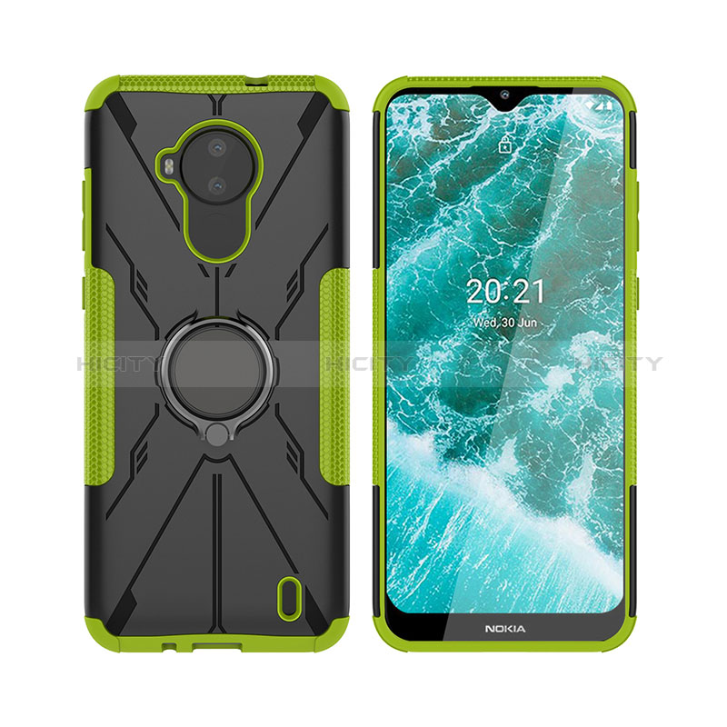 Custodia Silicone e Plastica Opaca Cover con Magnetico Anello Supporto JX2 per Nokia C30