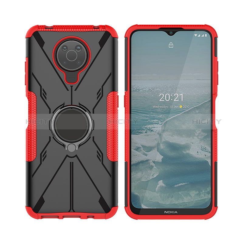 Custodia Silicone e Plastica Opaca Cover con Magnetico Anello Supporto JX2 per Nokia G10