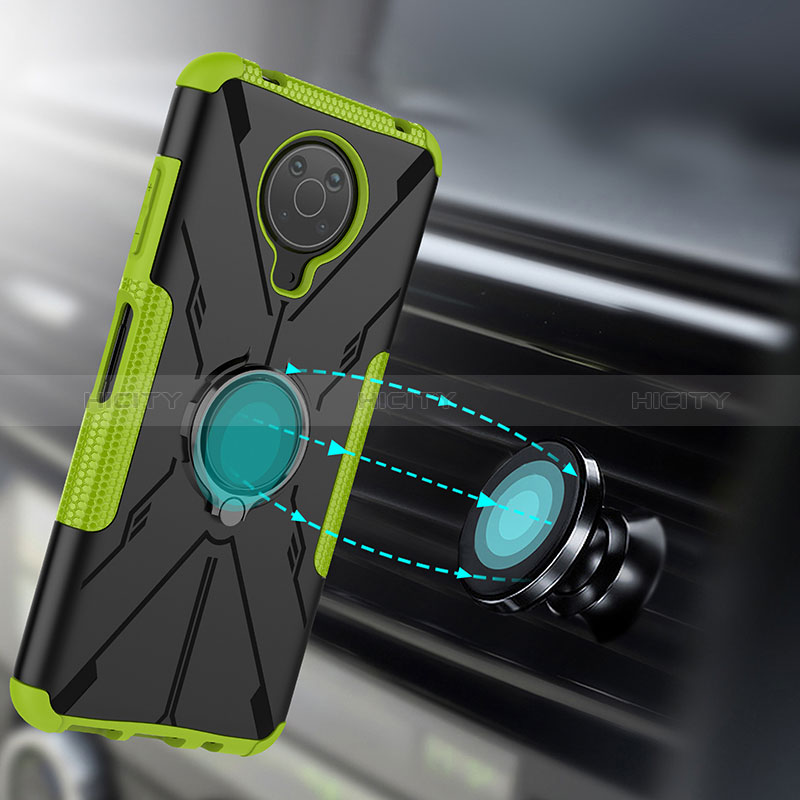 Custodia Silicone e Plastica Opaca Cover con Magnetico Anello Supporto JX2 per Nokia G20