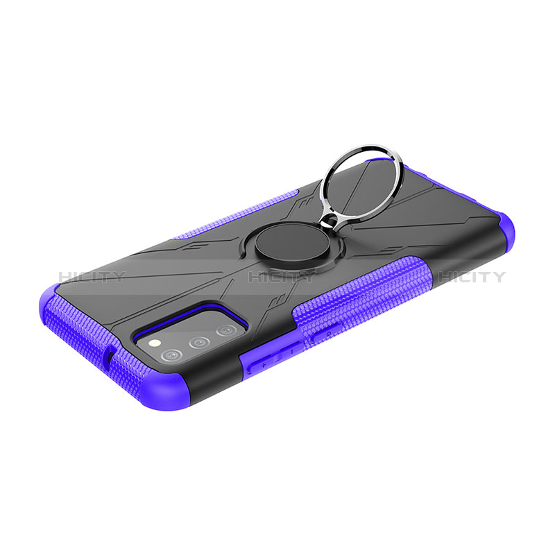 Custodia Silicone e Plastica Opaca Cover con Magnetico Anello Supporto JX2 per Samsung Galaxy A02s
