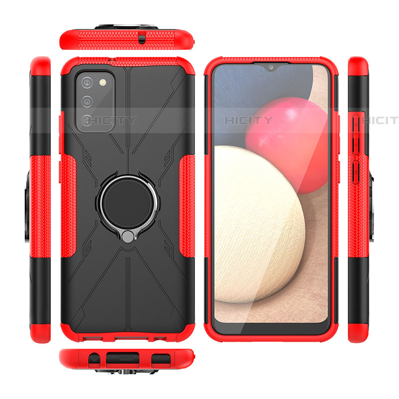 Custodia Silicone e Plastica Opaca Cover con Magnetico Anello Supporto JX2 per Samsung Galaxy A03s