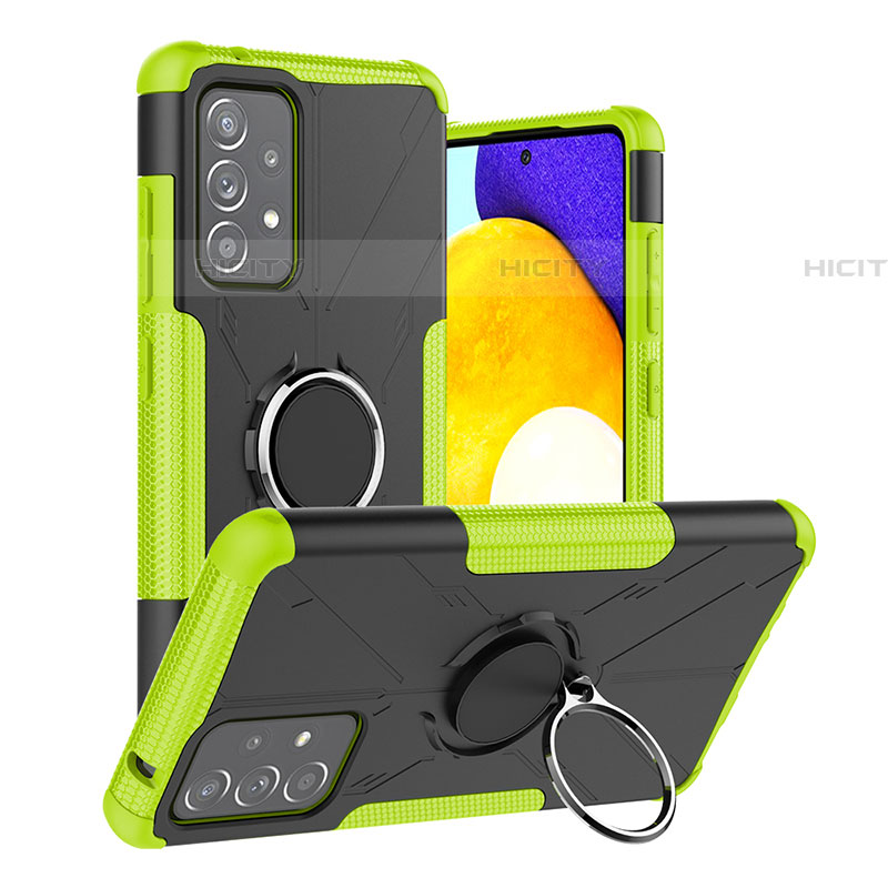 Custodia Silicone e Plastica Opaca Cover con Magnetico Anello Supporto JX2 per Samsung Galaxy A52 4G Verde