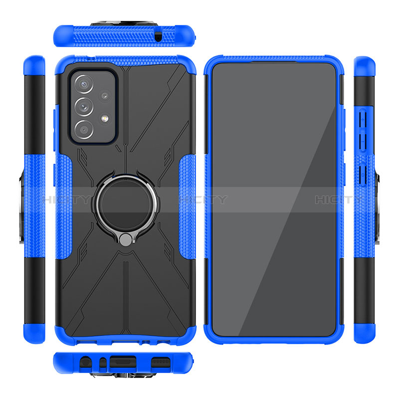 Custodia Silicone e Plastica Opaca Cover con Magnetico Anello Supporto JX2 per Samsung Galaxy A52s 5G