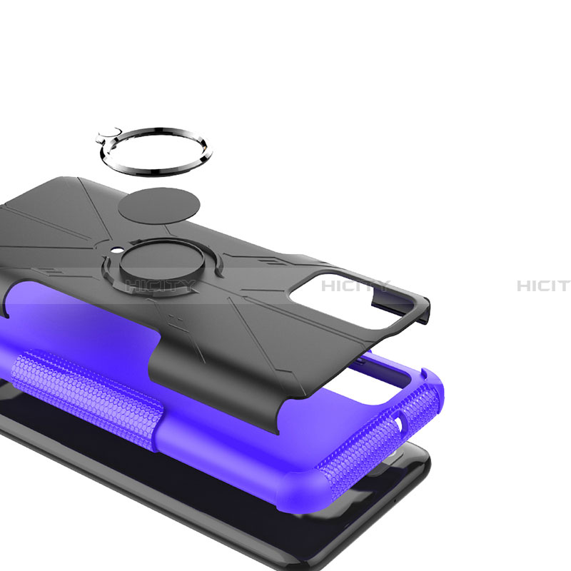 Custodia Silicone e Plastica Opaca Cover con Magnetico Anello Supporto JX2 per Samsung Galaxy F02S SM-E025F