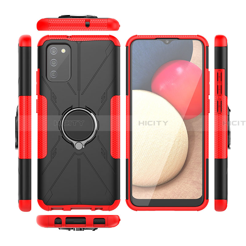 Custodia Silicone e Plastica Opaca Cover con Magnetico Anello Supporto JX2 per Samsung Galaxy F02S SM-E025F