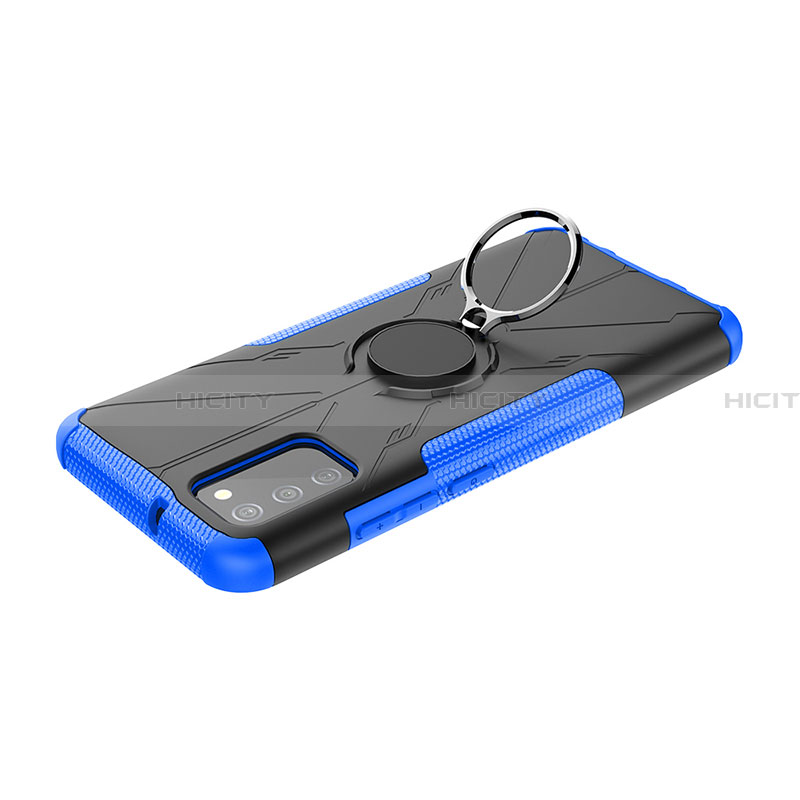 Custodia Silicone e Plastica Opaca Cover con Magnetico Anello Supporto JX2 per Samsung Galaxy F02S SM-E025F