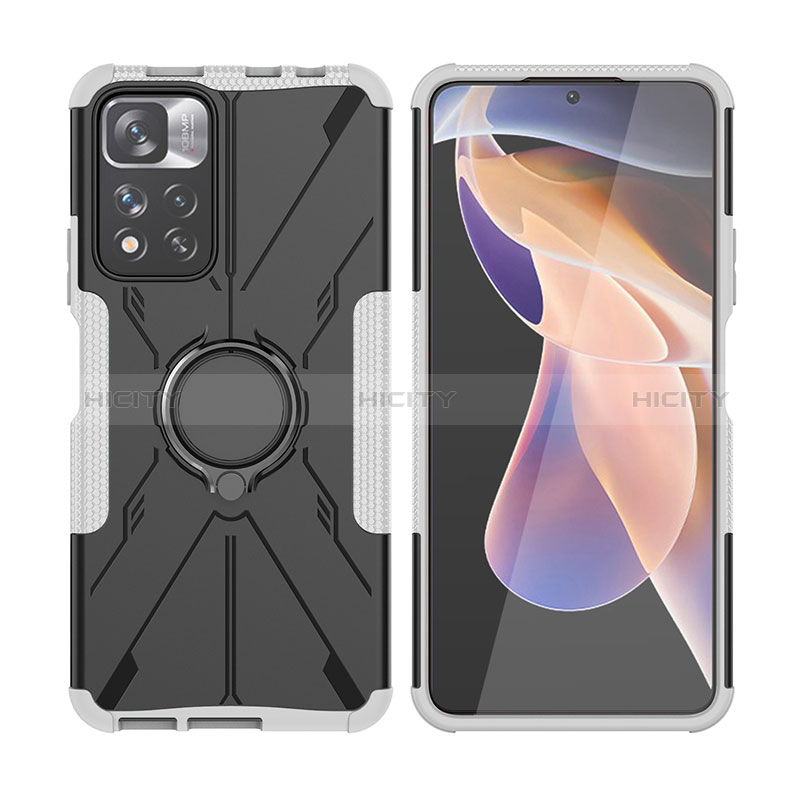 Custodia Silicone e Plastica Opaca Cover con Magnetico Anello Supporto JX2 per Xiaomi Mi 11i 5G (2022)