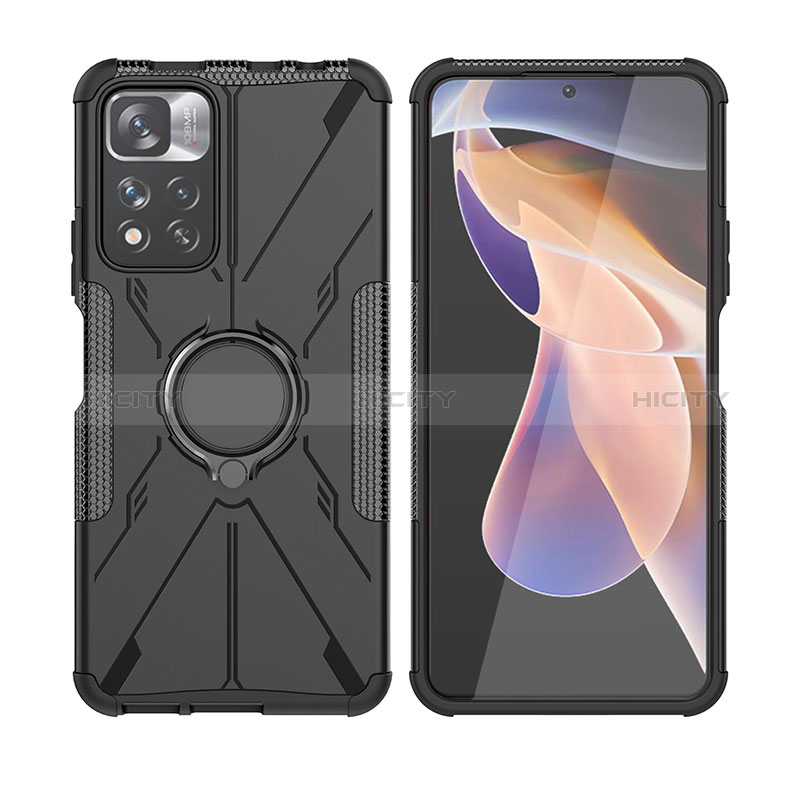 Custodia Silicone e Plastica Opaca Cover con Magnetico Anello Supporto JX2 per Xiaomi Mi 11i 5G (2022)