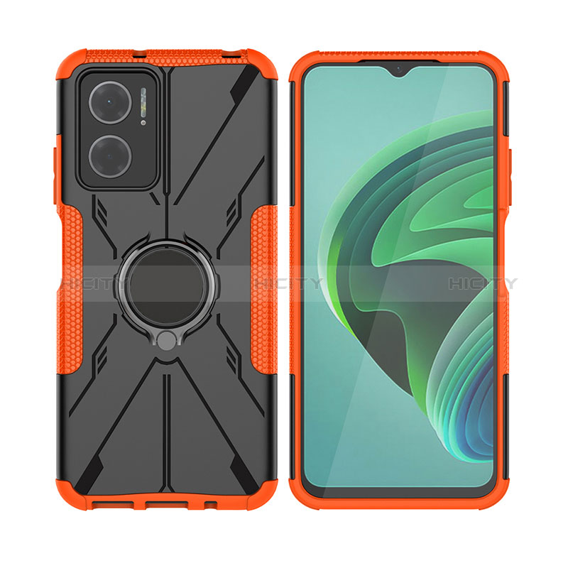 Custodia Silicone e Plastica Opaca Cover con Magnetico Anello Supporto JX2 per Xiaomi Redmi 10 5G