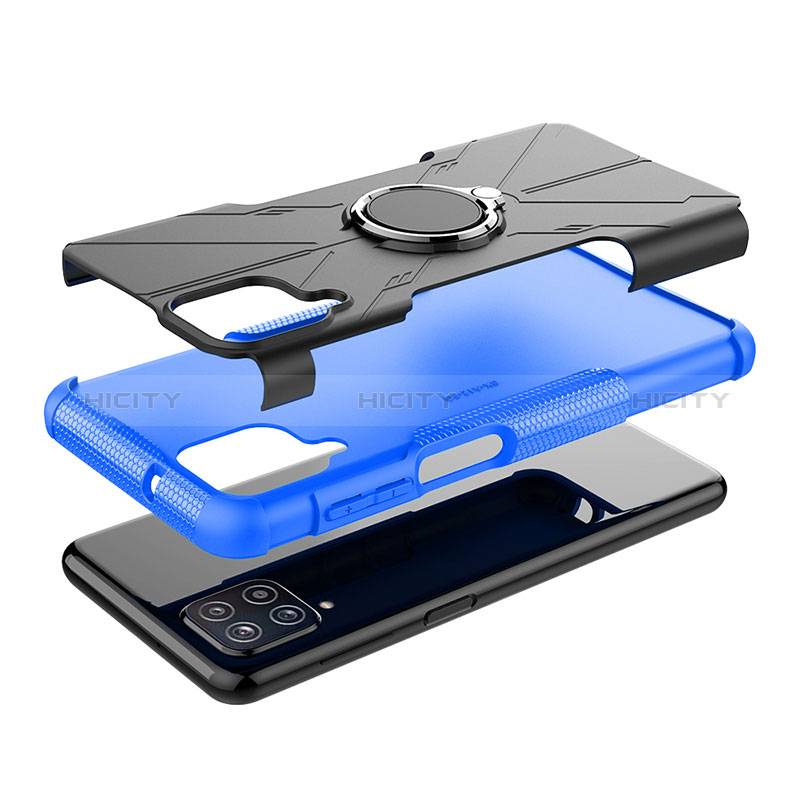 Custodia Silicone e Plastica Opaca Cover con Magnetico Anello Supporto JX3 per Samsung Galaxy A12 5G