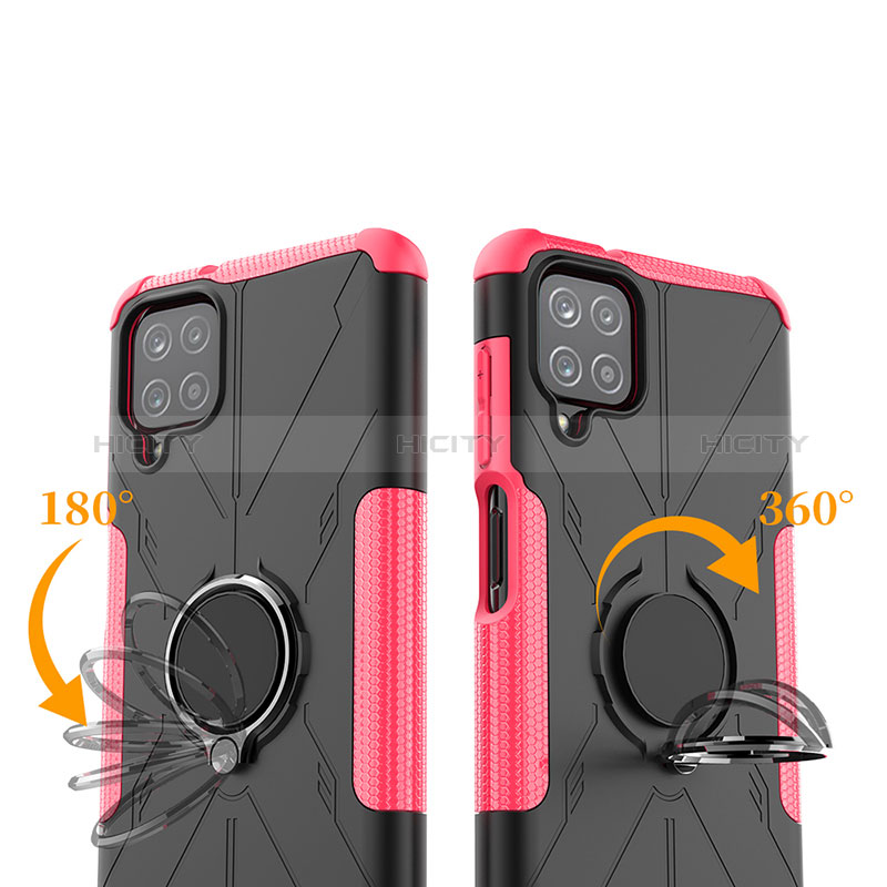 Custodia Silicone e Plastica Opaca Cover con Magnetico Anello Supporto JX3 per Samsung Galaxy A12 5G