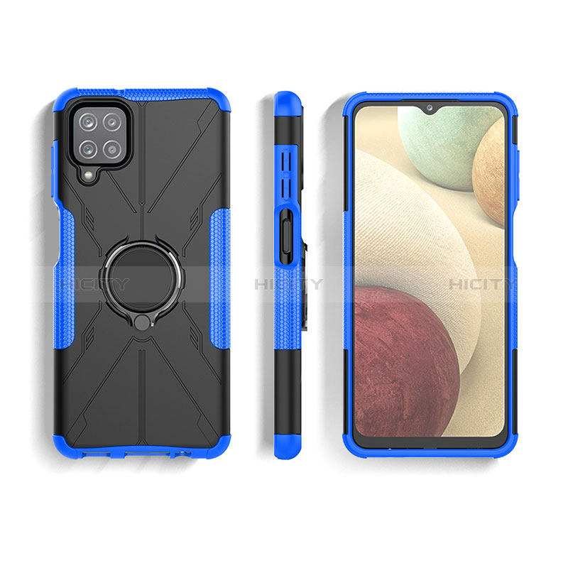 Custodia Silicone e Plastica Opaca Cover con Magnetico Anello Supporto JX3 per Samsung Galaxy A12 5G