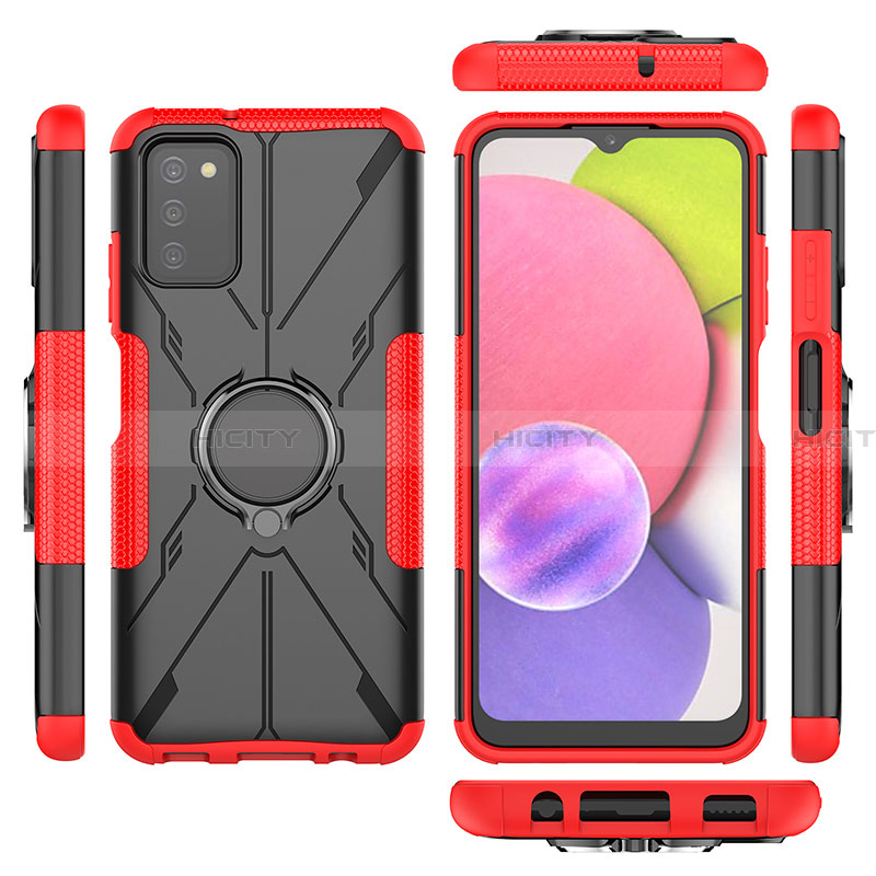 Custodia Silicone e Plastica Opaca Cover con Magnetico Anello Supporto JX3 per Samsung Galaxy F02S SM-E025F